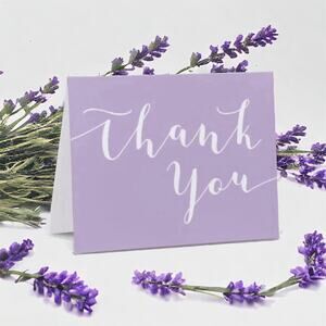 Thank You Cards Lavender Blank Note Cards Set of 15 NEW